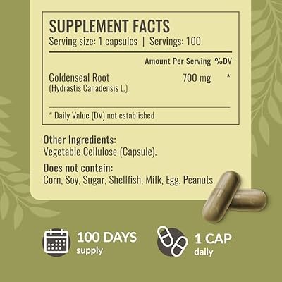 HERBAMAMA Chicory and Goldenseal Kit - Bundle of Chicory Root Capsules 100 & Goldenseal Root Capsules - Vegan, Non-GMO, Gelatin-Free - 2 Pack