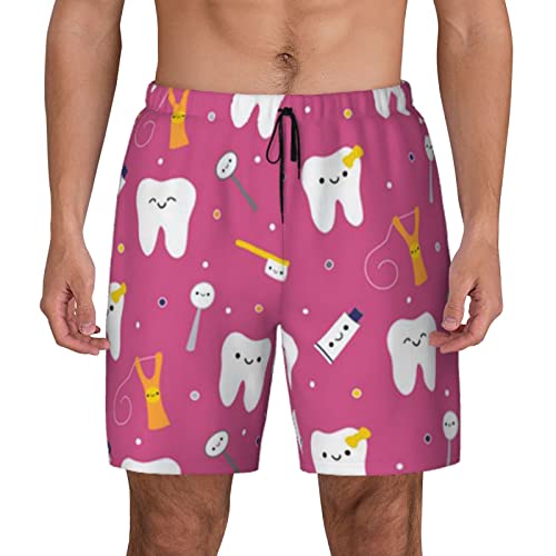 SEAEAGLE Dental Dentist Men's Double Layer Swim Trunks Beach Shorts with Compression Liner Swimwear2