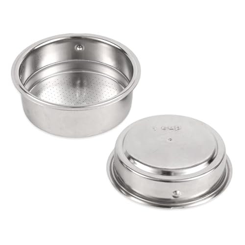 Set of 2pcs 51mm Pressurised Espresso Coffee Filter Baskets – Stainless Steel for 51mm Espresso Machines (1 Cup & 2 Cup Capacity)