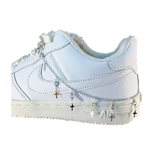 DEMODDY 2PCS Hollow Star Pendant Titanium Steel Shoe Chain, Trendy Hip Hop Punk Studded DIY Shoe Accessory for Martin Boots, Cool Party Decoration (HP)
