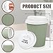 Whaline 100 Pcs Sage Green Disposable Coffee Cups with Lids 12 Oz Solid Green Paper Cups Corrugated Ripple Wall Insulated Hot Cup for Home Office Party Supplies