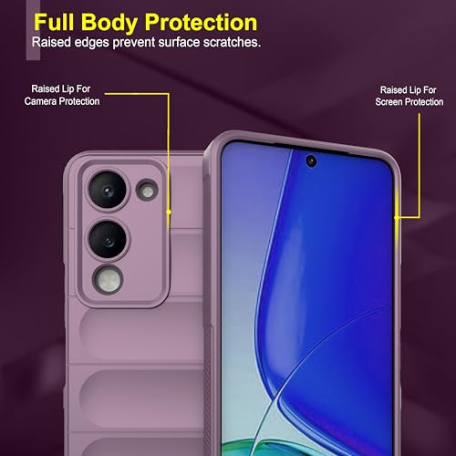 Image of amazon basics Back Case Cover for Vivo Y19e | Compatible for Vivo Y19e Back Cover | Liquid Silicon Magic Case with Camera Protection | Lavender