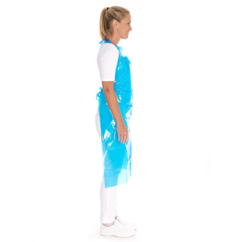 FRANZ MENSCH 250 Stück Hygostar Einwegschürzen ca. 50 my | LDPE, weiß, 50my, L: 125cm, B: 75cm, Karton, Einwegschürzen, Plastikschürzen, Einmalschürzen