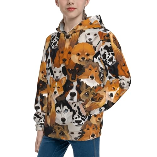 Dogs Different Breeds Kid Hoodies Boys Sweatshirts Girls Pullover with Pocket2