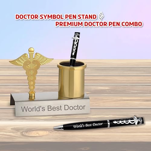 Image of SAVRI Personalized Doctor's Gift Set: Medical Symbol Pen with Pen Stand set | Ideal Gift for Doctors, Surgeons, and Medical Professionals | Perfect for Anniversaries, Birthdays, or Father's Day