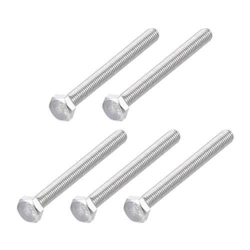 Image of METALLIXITY Hex Bolts (M6-1x65mm) 5Pcs, 304 Stainless Steel Coarse Fully Threaded Hex Head Screw Bolt Machine Screws - for Furniture Repair, Silver
