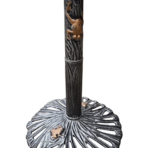 Image of Oakland Living 5065AP Antique Pewter Sunflower Design Aluminum Birdbath, Silver