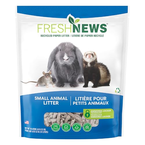 Fresh News Recycled Paper Small Animal Litter Bedding, 10 Liters, Packaging May Vary