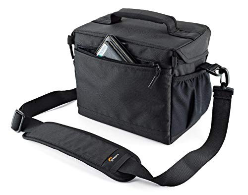 Lowepro LP37123-PWW Nova 180 AW II Camera Bag, Waterproof, Customizable, Fits Pro-depth DSLR with Lens, compact drone, 3-4 Additional Lenses, Flash, Black