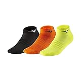 Très confortable à porter Mizuno Training Mid 3P Chaussettes Unisexes, Noir/Orange/Jaune, XL