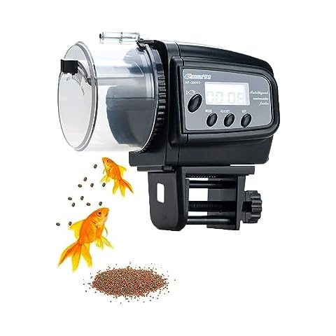 Lychee Automatic Fish Feeder Aquarium Food Dispenser Digital Auto Timer Vacation Feeder for Home Office Cover