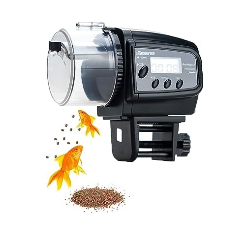 Lychee Automatic Fish Feeder Aquarium Food Dispenser Digital Auto Timer Vacation Feeder for Home Office