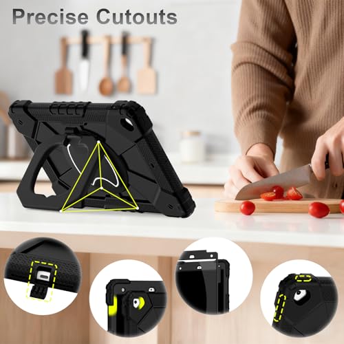 Image of Auizotl Case for iPad 9th /8th /7th Generation 10.2 Inch iPad Case 9th Generation with Screen Protector /Rotate Stand /Pen Holder,Military Grade Shockproof i Pad 9th /8th /7th Gen Cases,Black
