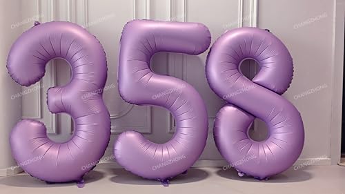 Image of 40 In Matte Lavender Purple Birthday Number 0 Helium Foil Mylar Balloon | Helium Foil Mylar, Suitable Boys' And Girls', 10st 10th Birthday Parties, Anniversary Celebration, Zero Balloon Purple paryt