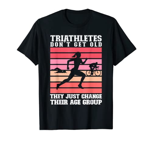 Women Triathletes Swim Bike Run Age Group Triathlon Camiseta