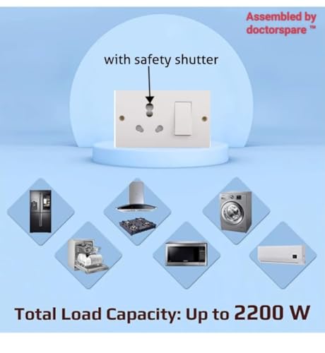 Image of Switch Socket Combined Powerful Extension Board with 3 Meter Copper Cable | 20A Switch, 16A /6A Socket | Extension Power Board for Laptop, Washing Machine, Heater, Cooler, Fridge & All Home Appliances