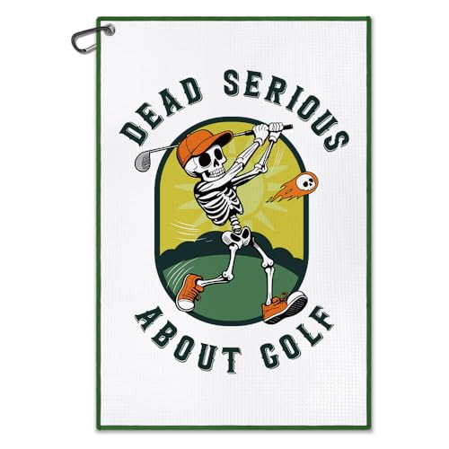 DYJYBMY Dead Serious About Golf Printed Golf Towel with Clip,