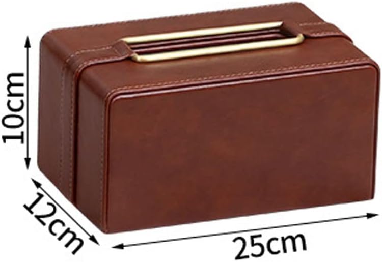 Tissue Box Cover Modern PU Leather Tissue Box Holder - Decorative Holder/Organizer for Bathroom Vanity Countertop Night Stands Office Desk Car image 2