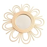 Espejo de pared de ratán, decoración de pared de estilo vintage