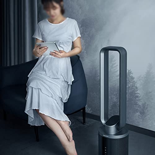Waeyz Bedroom Tower Fan, Indoor Fanless Cooling Fan, 8-Hour Timing, 9-Speed Wind Speed Control, Air Purification Circulation Tower Fan, Home Standing Floor Fan (Color : Silver-Gris) #TOP3