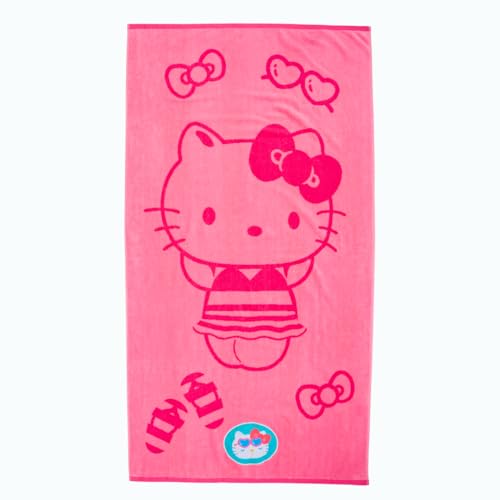 Franco Luxe Sanrio Hello Kitty Super Soft Plush Oversized Cotton Jacquard Bath/Pool/Beach Towel 64 in x 34 in (Officially Licensed Product)