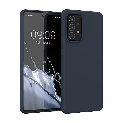 kwmobile Hülle kompatibel mit Samsung Galaxy A52 / A52 5G / A52s 5G Hülle - weiches TPU Silikon Case - Cover geeignet für kabelloses Laden - Heidelbeerblau