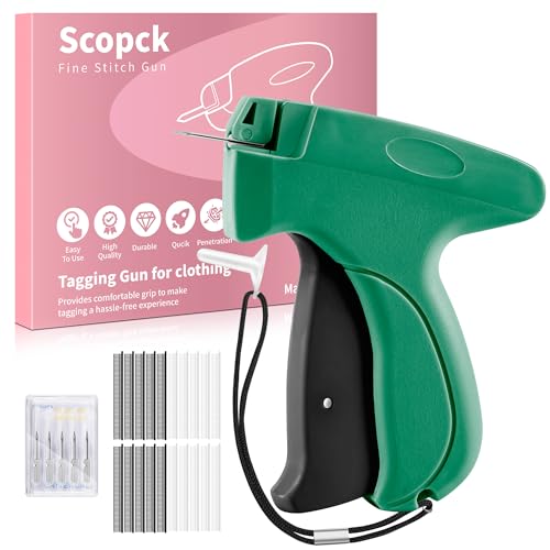Image of Stitch Gun for Clothes - Handheld Stitch Gun Quick Clothing Fixer - Tagging Gun - Includes 6 Needle, 1000 Black Fasteners & 1000 White Fasteners