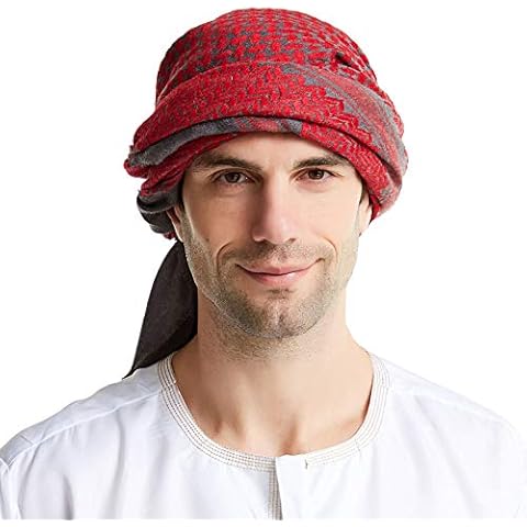 Meijunter Herren Muslim Hijab Schal Islamisches Halstuch Weiche Wolle Turban Malaysia Kopftuch Arabisches Bandana Cover