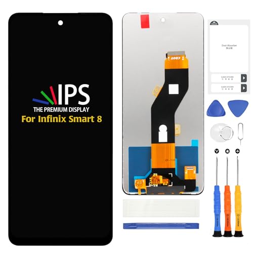 A-MIND OEM Screen Replacement for Infinix Smart 8 6.6' Original LCD Display Touch Digitizer Assembly with Repair Tools Kit Full Front Panel Repair Kit X6525, X6525D