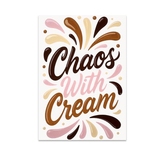 Coffee Lover Poster Print - Humorous Coffee Chaos with Cream