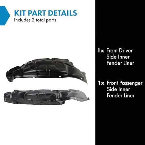 Image of TRQ Front Inner Fender Liner Set Compatible with 1984-1989 Toyota 4Runner TO1248156 TO1249156