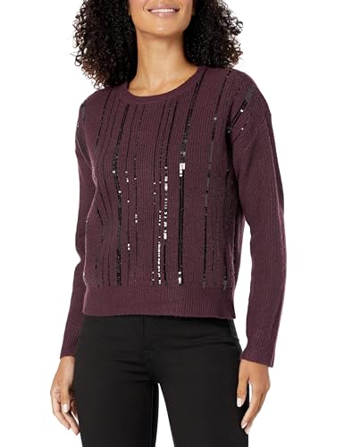 Image of Calvin Klein Women's Sequin Crew Neck Long Sleeve Sweater