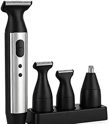 B-MAX Kit Aparador 4 em 1, Aparador de Nariz, Cabelo e Barba, Recarregável USB, Lâmina de Titânio, 3W