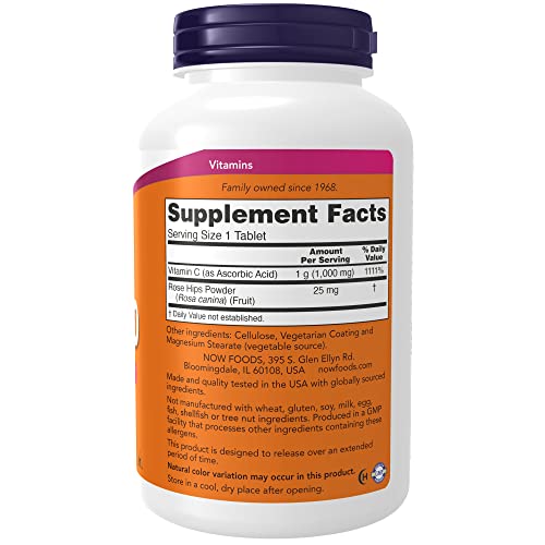 NOW Foods - Liberação sustentada de vitamina C-1000 com Rosa Mosqueta - 250 comprimidos