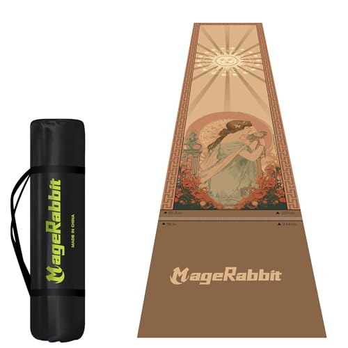MageRabbit Darts Mat 297x66cm with Oche Lines Professional Non Slip Carpet Protection for Floor and Dart Tip (Pray MageRabbit)