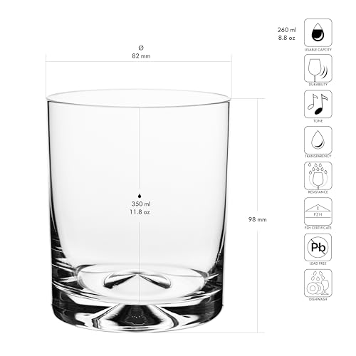 Krosno Whisky Glasses, Transparent, 11.8 Ounces - Image 2