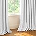 INOVADAY Pinch Pleated Curtains, 100% Light Blocking Linen Pinch Pleat Blackout Curtains for Bedroom, Thermal Insulated Blackout Drapes 2 Panels Set for Living Room - Greyish BeigeWhite, W40 x L96