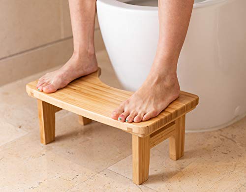 GOBAM Bamboo Bathroom Toilet Stool, Small, 6.7 inches - Squatting Step Stool for Toilet Assistance, Poop Stool for Kids and Adults, Wooden Bath Stool, Minimalist Design - Thumbnail 4