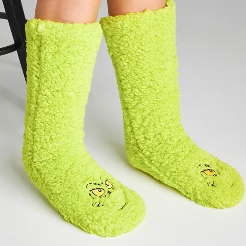 Image of The Grinch Womens Slipper Socks, No Slip Socks - Perfect Gifts for Her