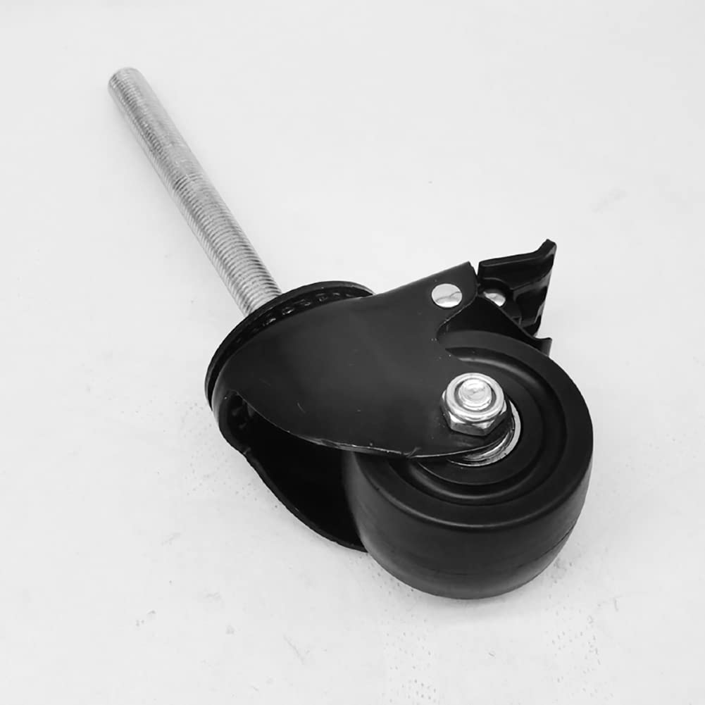 Ruedas giratorias 2.5/3 Ruedas giratorias de alta resistencia Rosca larga M16 × 30 mm Ruedas giratorias silenciosas de 1000 kg Ruedas industriales con freno para muebles Andamio Banco de trabajo 4 pie