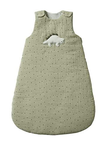 VERTBAUDET Gigoteuse sans manches en gaze de coton DINOSAURUS kaki 6/18M