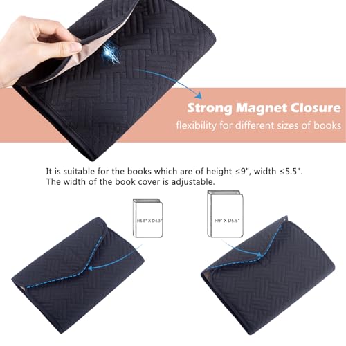 APLUFINE Reusable Book Cover with Magnet Closure - Adjustable Book Sleeve for Book Lovers Gift - Book Protector for Paperback -Book Covers for Hardcover - Book Pouch - Book Carrier