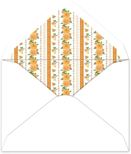Image of Punch Studio Blank Note Cards with Envelopes, Embossed Accents and Textured Box for All Occasions - 5 inch x 3.5 inch each, Set of 10 Cards - Marigold (50420)