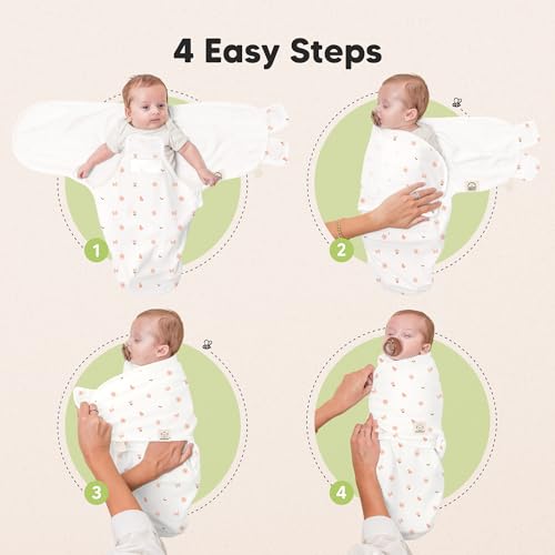 Image of Baby Swaddle Sleep Sacks with Zipper - 3-Pack Swaddles for Newborns 3-6 Months, Infant, Baby Girls, Boys, Soft & Durable Newborn Sleep Sack, Easy Diaper Change Swaddling Blanket (Butterflies, L)