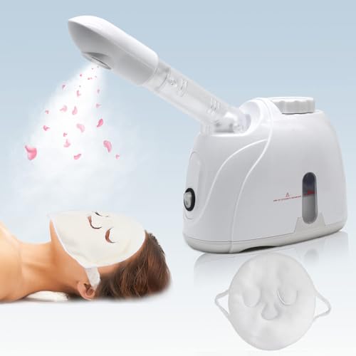 Facial Steamer Nanometer Fine Mist for Facial Deep Cleaning with Towel, 360° Rotating Arm, Deep Cleaning Home Spa Device for Personal Care, Face Steamer for Facial
