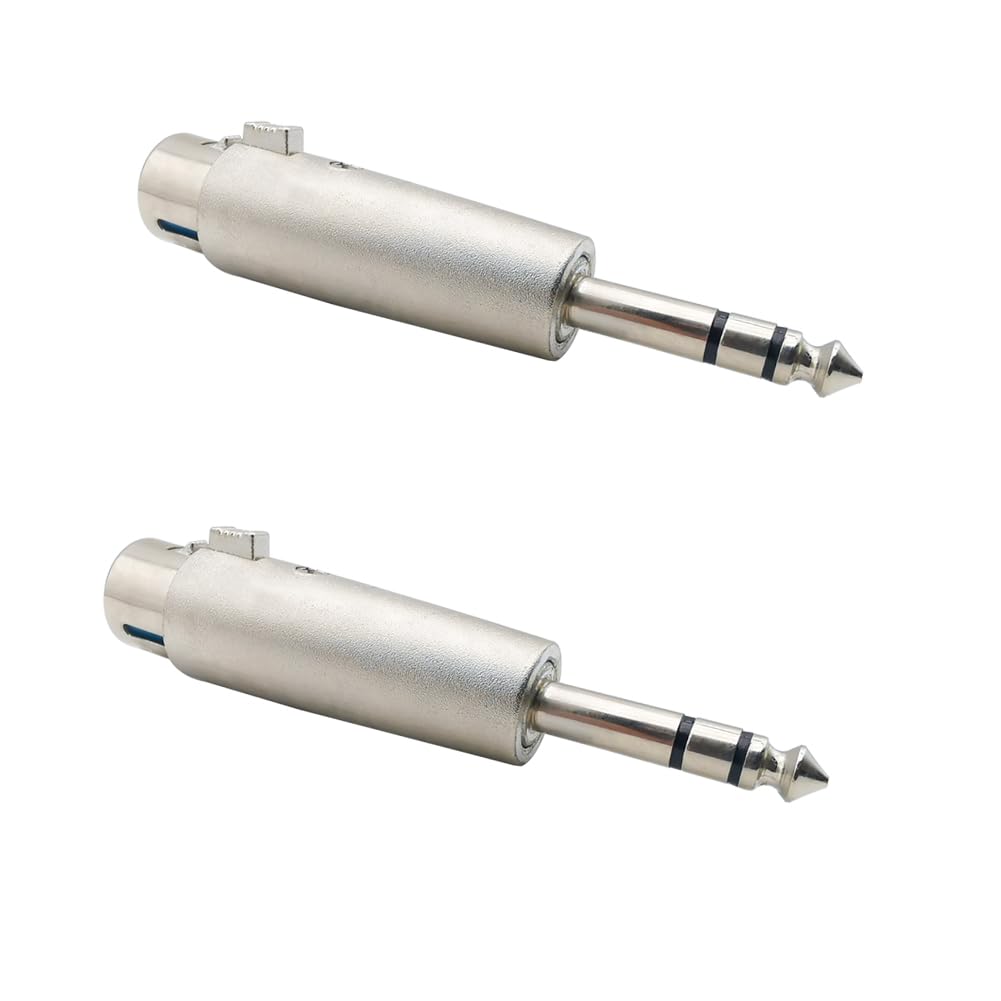 iYueMps 2pcs XLR to 6.35mm Jack TRS Adapter XLR Female to 1/4 inch Male Stereo Cable Coupler Gender Changer Microphone Converter Connector - Image 3
