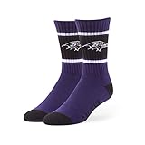 NFL Baltimore Ravens Men's '47 Duster Casual Dress Crew Socks, Purple, Large, 1-Pack