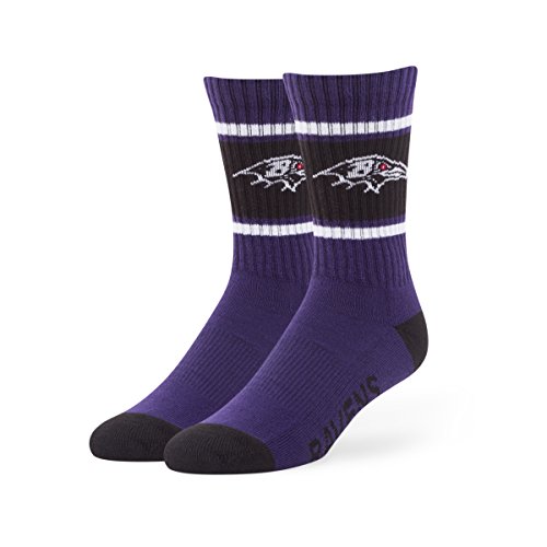 NFL Baltimore Ravens Men's '47 Duster Casual Dress Crew Socks, Purple, Large, 1-Pack