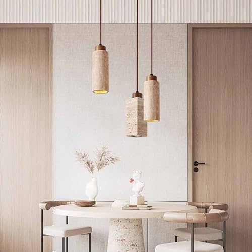 Lámpara colgante para isla de cocina rústica con madera ajustable 3