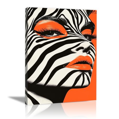 Tableau sur toile visage zèbre haut de gamme décoration murale raffinée 20x30cm